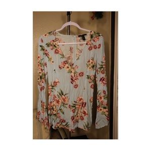 Forever 21 long sleeve floral romper